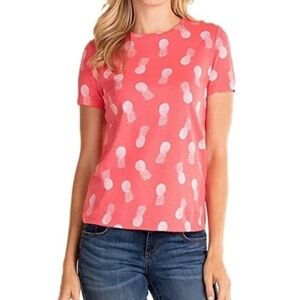 NWT New FRESH PRODUCE Pineapple Scoop Neck Tee Large L MSRP $49